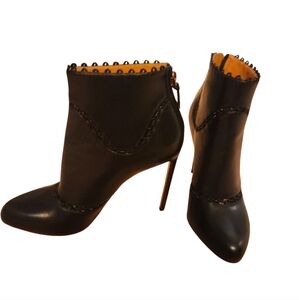 Francesco Russo Stiletto Booties with Cut-Outs 39 (8.5) Worn Once